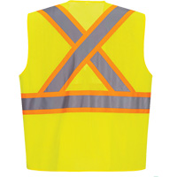 Veste de s&eacute;curit&eacute; &agrave; bandes contrastantes, Jaune lime haute visibilit&eacute;, Petit, Polyester Brunswick Fyr & Safety