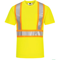 T-shirt de s&eacute;curit&eacute; &agrave; bandes contrastantes, Polyester, Petit, Jaune lime haute visibilit&eacute; Brunswick Fyr & Safety