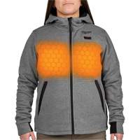 M12 Heated Hoodie with Battery, Women's, Medium, Grey, Poly-Cotton Brunswick Fyr & Safety