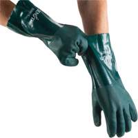 Gants verts &agrave; double enduit, 14" lo, PVC, Doublure en Jersey de coton, 70 mils Brunswick Fyr & Safety