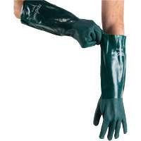 Double Dipped Green Gloves, 18" L, PVC, Cotton Jersey Inner Lining, 70-mil Brunswick Fyr & Safety