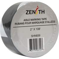 Aisle Marking Tape, 2" x 108', PVC, Noir et blanc Brunswick Fyr & Safety