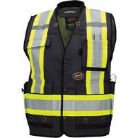 6679 High-Visibility Antimicrobial Mesh-Back Surveyor Vest, Black, Small, Polyester Brunswick Fyr & Safety