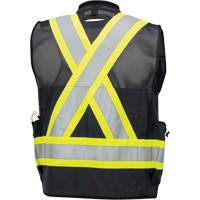 6679 High-Visibility Antimicrobial Mesh-Back Surveyor Vest, Black, Small, Polyester Brunswick Fyr & Safety