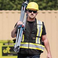 6679 High-Visibility Antimicrobial Mesh-Back Surveyor Vest, Black, Small, Polyester Brunswick Fyr & Safety