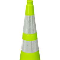 Premium Traffic Cone, 36", Lime Green, 4" & 6" Reflective Collar(s) Brunswick Fyr & Safety