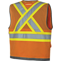 Pioneer Mesh Back Zip Front Surveyor Safety Vest, High Visibility Orange, Small, Polyester Brunswick Fyr & Safety