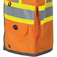 Pioneer Mesh Back Zip Front Surveyor Safety Vest, High Visibility Orange, Small, Polyester Brunswick Fyr & Safety