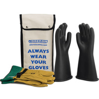Class 1 Rubber Electrical Glove Kit, 8, 14" L, 37 cal/cm², NFPA 70E Brunswick Fyr & Safety