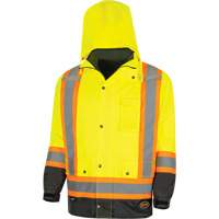 5057 Pioneer&reg; Yukon 7-in-1 Waterproof Winter Safety Parka, Polyester, Black/High Visibility Lime-Yellow, X-Small Brunswick Fyr & Safety