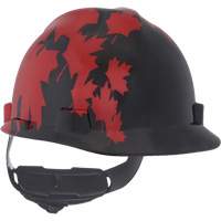 Specialty V-Gard&reg; Hard Hat, Ratchet Suspension, Black/Red Brunswick Fyr & Safety