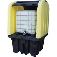 Yellow Roll Top Hardcover Spill Pallet, 65" L x 65" W x 101" H, 5000 lbs. Load Capacity Brunswick Fyr & Safety