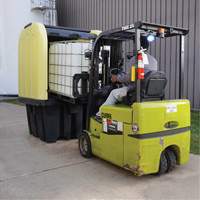 Yellow Roll Top Hardcover Spill Pallet, 65" L x 65" W x 101" H, 5000 lbs. Load Capacity Brunswick Fyr & Safety