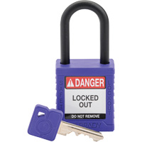 Velocity Safety Lockout Padlock, Safety Padlock, Keyed Different, Nylon, 1-1/2" Width Brunswick Fyr & Safety