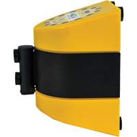 HAZLOK Safety Barrier System, Plastic, Magnetic Mount, 30', Black and Yellow Tape Brunswick Fyr & Safety