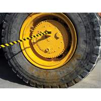 HAZLOK Safety Barrier System, Plastic, Magnetic Mount, 30', Black and Yellow Tape Brunswick Fyr & Safety