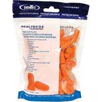 Bouchons d'oreilles jetables en mousse orange SEALTEC33, Vrac - Sac en poly Brunswick Fyr & Safety