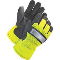 Gants d'ajusteur haute-visibilit&eacute;, T-petit, Paume en Cuir fleur de ch&egrave;vre, Doublure en Thinsulate Brunswick Fyr & Safety