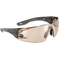 Lunettes de s&eacute;curit&eacute; RUSH+ 2.0 avec monture noire et grise, M/G, Lentille Cuivre, Antibu&eacute;e/Anti-&eacute;gratignures, ANSI Z87+ Brunswick Fyr & Safety