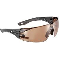 Lunettes de s&eacute;curit&eacute; RUSH+ 2.0 avec monture noire et grise, M/G, Lentille Bronze, Antibu&eacute;e/Anti-&eacute;gratignures, ANSI Z87+ Brunswick Fyr & Safety