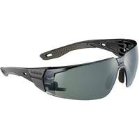 Lunettes de s&eacute;curit&eacute; RUSH+ 2.0 avec monture noire et grise, M/G, Lentille Gris/3,0, Antibu&eacute;e/Anti-&eacute;gratignures, ANSI Z87+ Brunswick Fyr & Safety