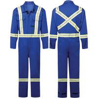 Avenger 9 oz FR Coveralls, Style 109, Men's, Royal Blue, Size 34 Brunswick Fyr & Safety