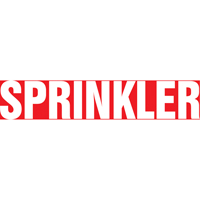 "Sprinkler" Pipe Marker, Self-Adhesive, 1" H x 8" W, White on Red SAV529 | Brunswick Fyr & Safety