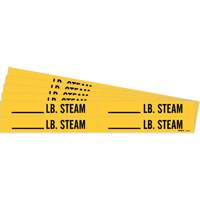 "Blank LB. Steam" Pipe Markers, Self-Adhesive, 1-1/8" H x 7" W, Black on Yellow Brunswick Fyr & Safety