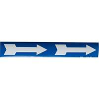 Arrow Pipe Markers, Self-Adhesive, 4" H x 12" W, White on Blue Brunswick Fyr & Safety