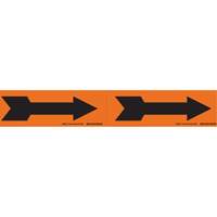 Arrow Pipe Markers, Self-Adhesive, 2-1/4" H x 7" W, Black on Orange SI723 | Brunswick Fyr & Safety