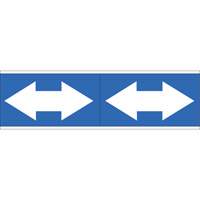 Dual Direction Arrow Pipe Markers, Self-Adhesive, 2-1/4" H x 7" W, White on Blue SI727 | Brunswick Fyr & Safety