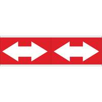 Dual Direction Arrow Pipe Markers, Self-Adhesive, 2-1/4" H x 7" W, White on Red SI728 | Brunswick Fyr & Safety