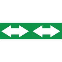 Dual Direction Arrow Pipe Markers, Self-Adhesive, 2-1/4" H x 7" W, White on Green SI729 | Brunswick Fyr & Safety
