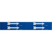 Arrow Pipe Markers, Self-Adhesive, 1-1/8" H x 7" W, White on Blue SI731 | Brunswick Fyr & Safety