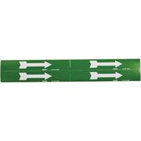 Arrow Pipe Markers, Self-Adhesive, 1-1/8" H x 7" W, White on Green SI733 | Brunswick Fyr & Safety