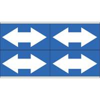 Dual Direction Arrow Pipe Markers, Self-Adhesive, 1-1/8" H x 7" W, White on Blue Brunswick Fyr & Safety
