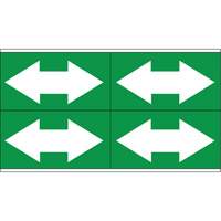 Dual Direction Arrow Pipe Markers, Self-Adhesive, 1-1/8" H x 7" W, White on Green SI739 | Brunswick Fyr & Safety