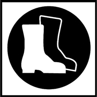 Right to Know Pictogram Labels -Boots, Vinyl, Sheet, 5/8" L x 3/4" W Brunswick Fyr & Safety