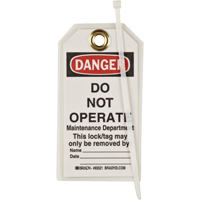 &eacute;tiquettes de verrouillage, Plastique, 3" la x 5-1/2" h, Anglais Brunswick Fyr & Safety