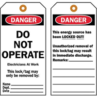 &eacute;tiquettes de verrouillage, Plastique, 3" la x 5-1/2" h, Anglais Brunswick Fyr & Safety