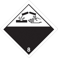 Plaque-étiquette TMD matières corrisives, Carton SJ387 | Brunswick Fyr & Safety