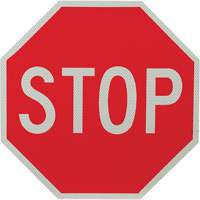 Panneau de signalisation à deux côtés « Stop/Slow », 18" x 18", Aluminium, Anglais SO101 | Brunswick Fyr & Safety