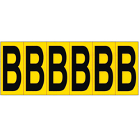 Individual Adhesive Letter Markers, B, 2-15/16" H, Black on Yellow SR591 | Brunswick Fyr & Safety
