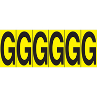 Individual Adhesive Letter Markers, G, 2-15/16" H, Black on Yellow SR596 | Brunswick Fyr & Safety