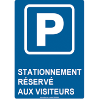 Panneau de stationnement r&eacute;serv&eacute;, 14" x 10", Aluminium, Français avec pictogramme Brunswick Fyr & Safety