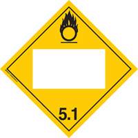 Oxidizer TDG Placard, Adhesive Vinyl Brunswick Fyr & Safety