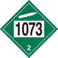 1073 Liquefied Oxygen Non-Flammable Gas TDG Placard, Plastic Brunswick Fyr & Safety
