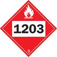 1203 Gasohol & Gasoline Flammable Liquid TDG Placard, Adhesive Vinyl Brunswick Fyr & Safety