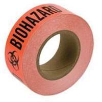 "Biohazard" Marking Tape, 2" x 108', Polyester, Black and Orange SW176 | Brunswick Fyr & Safety