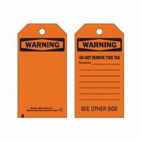Self-Laminating Safety Tags, Polyester, 3" W x 5-3/4" H, English SX349 | Brunswick Fyr & Safety